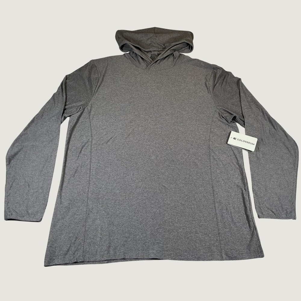 Colosseum Active Performance Hoodie Men L Gray Stretch Lightweight NWT